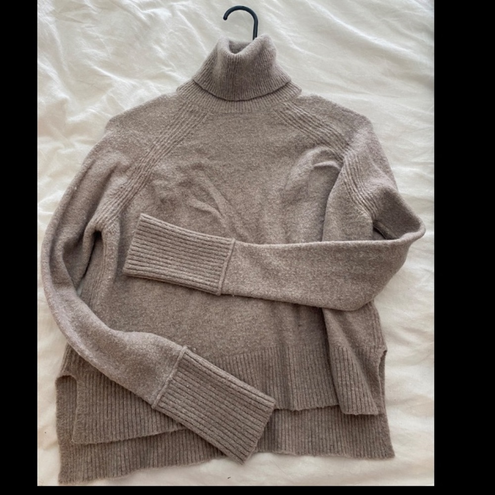 J. Crew Beige Turtleneck High/Low Sweater